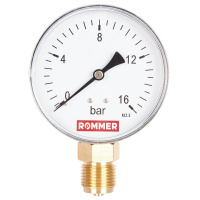 Манометр Rommer радиальный. Корпус Dn 80 мм 1/2 , 0...16 бар, кл.2.5 
