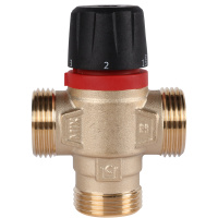 Rommer Термостатический смесительный клапан для систем отопления и ГВС 1  НР 20-43°С KV 2,5 (боковое смешивание) 