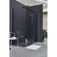 Душевая дверь Jacob Delafon Contra Black 140 E22C140-BL профиль черный, стекло прозрачное 