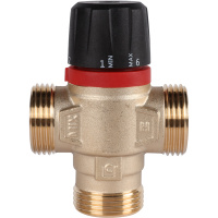 Rommer Термостатический смесительный клапан для систем отопления и ГВС 1  НР 35-60°С KV 2,5 (боковое смешивание) 
