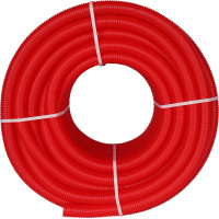 Труба гофрированная Stout ПНД, цвет красный, наружным диаметром 35 мм для труб диаметром 25 мм 