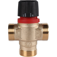 Rommer Термостатический смесительный клапан для систем отопления и ГВС 1  НР 35-60°С KV 1,6 (боковое смешивание) 