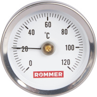 Термометр Rommer биметаллический накладной с пружиной. Корпус Dn 63 мм, 0...120°С, 1 -2 