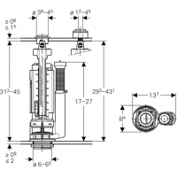 Запасной сливной клапан двойного смыва Geberit Typ290 282.303.21.2 