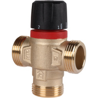Rommer Термостатический смесительный клапан для систем отопления и ГВС 1  НР 20-43°С KV 2,5 (боковое смешивание) 