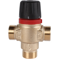 Rommer Термостатический смесительный клапан для систем отопления и ГВС 3/4  НР 30-65°С KV 1,8 (центральное смешивание) 