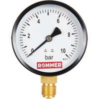 Манометр Rommer радиальный. Корпус Dn 100 мм 1/2 , 0...10 бар, кл.2.5 